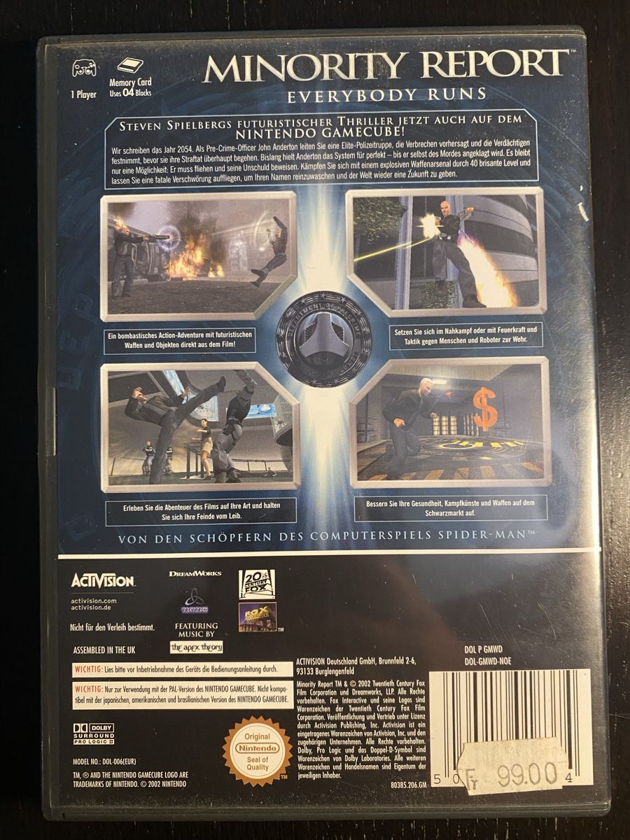 Nintendo Spiele: Minority Report CIB - Camecube – Gebraucht aus Unterentfelden von KoolAid-WhiTe 1