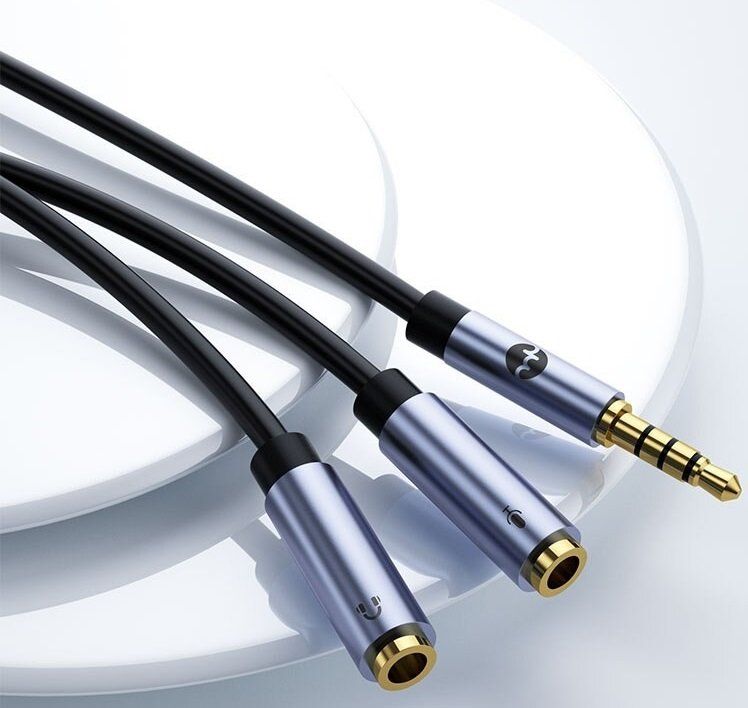 YSJJZRL 3,5 Mm Audio-Splitter, 2 Buchsen Auf 1 Stecker – Adapter Für Gaming-Headsets, PC, Handy & Laptop (Rosa)