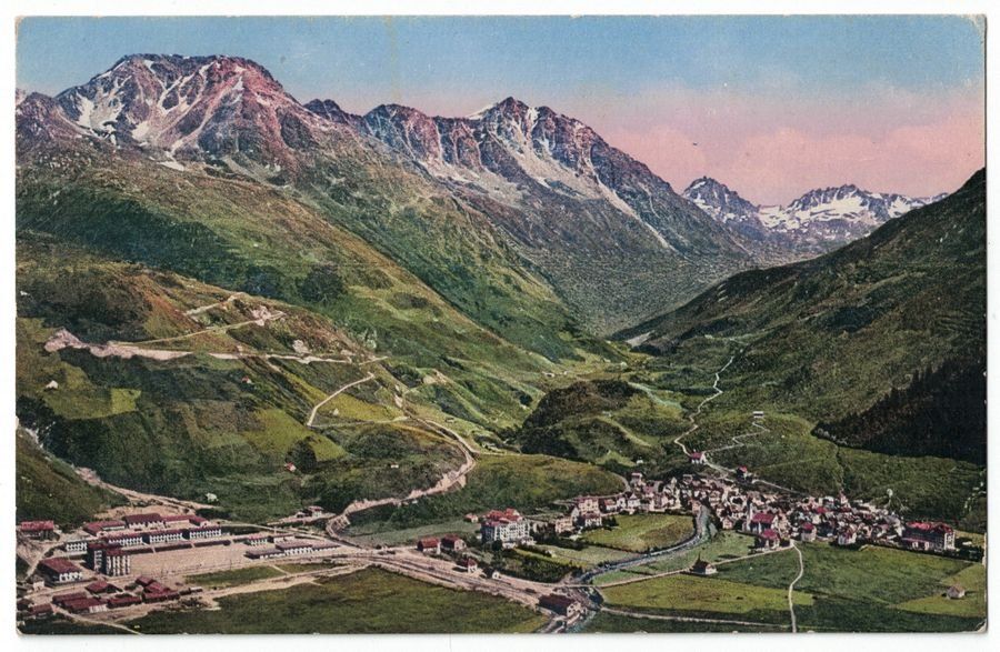Ansichtskarten: Andermatt gegen das Unteralptal, Feldpost 1928 – Gebraucht aus Frauenfeld von POML