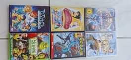 6x Kinder & Familien-DVDs Paket – Shrek, Spider-Man, Sonic, 