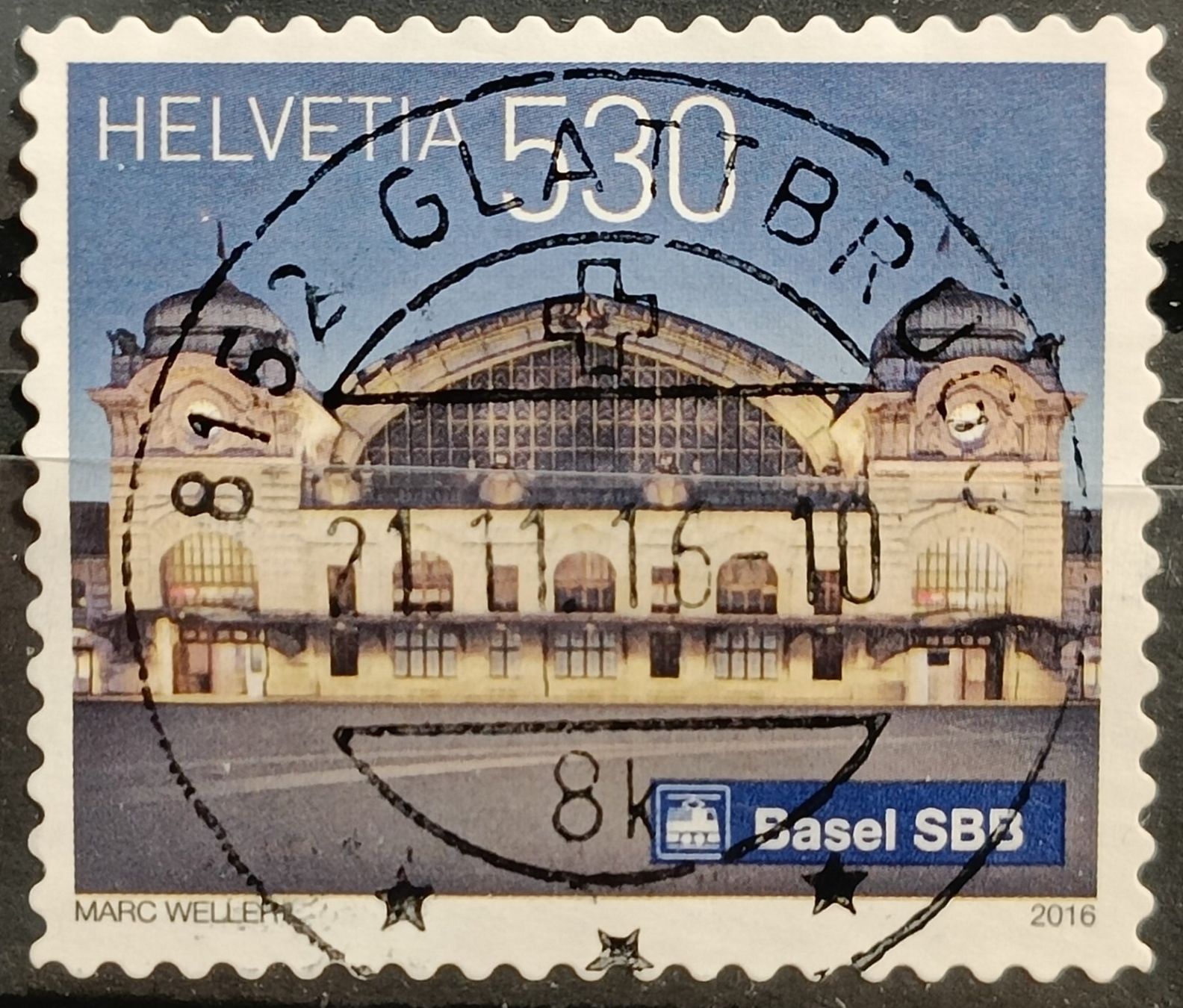 Tutti i francobolli: 2016 Schweizer Bahnhöfe Basel Top Stempel – Usato da Dübendorf venduto da goeggi79