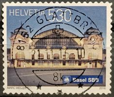 2016 Schweizer Bahnhöfe Basel Top Stempel