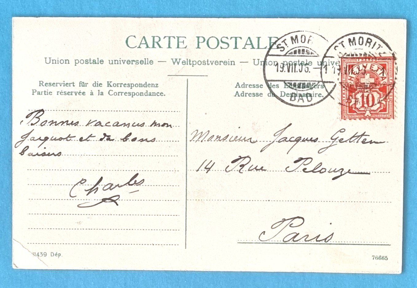 Ansichtskarten: St. Moritz - Engadin - Eishockey  - 1906 – Gebraucht aus Rothrist von RROENK 1