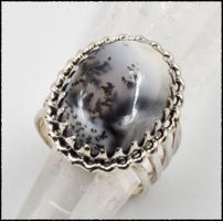 DENDRITE OPAL, Dendriten Opal Ring 925 Silber