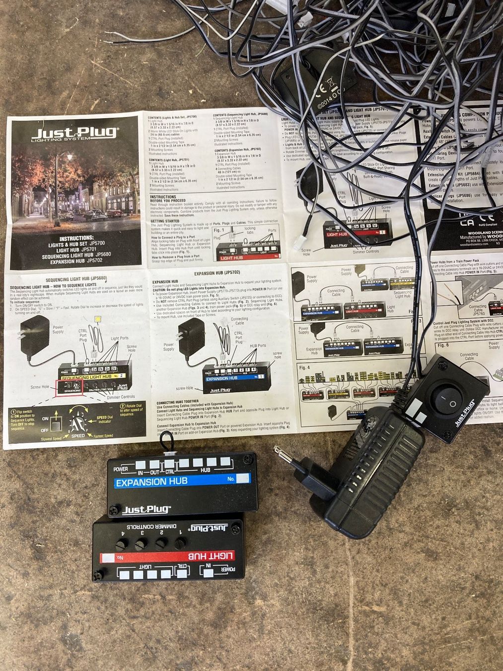 Modellini di ferrovie: Konvolut Just Plug System Light Hub, Extension Hub, Schalter – Usato da Büsserach venduto da ModellbahnDepot 2