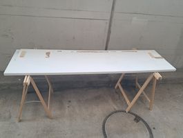 Weisse Tischplatte 196x52cm, Arbeitsplatte, Holzplatte