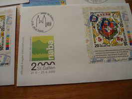 4 Belege mit NABA St Gallen 2000, CH + Deutschland