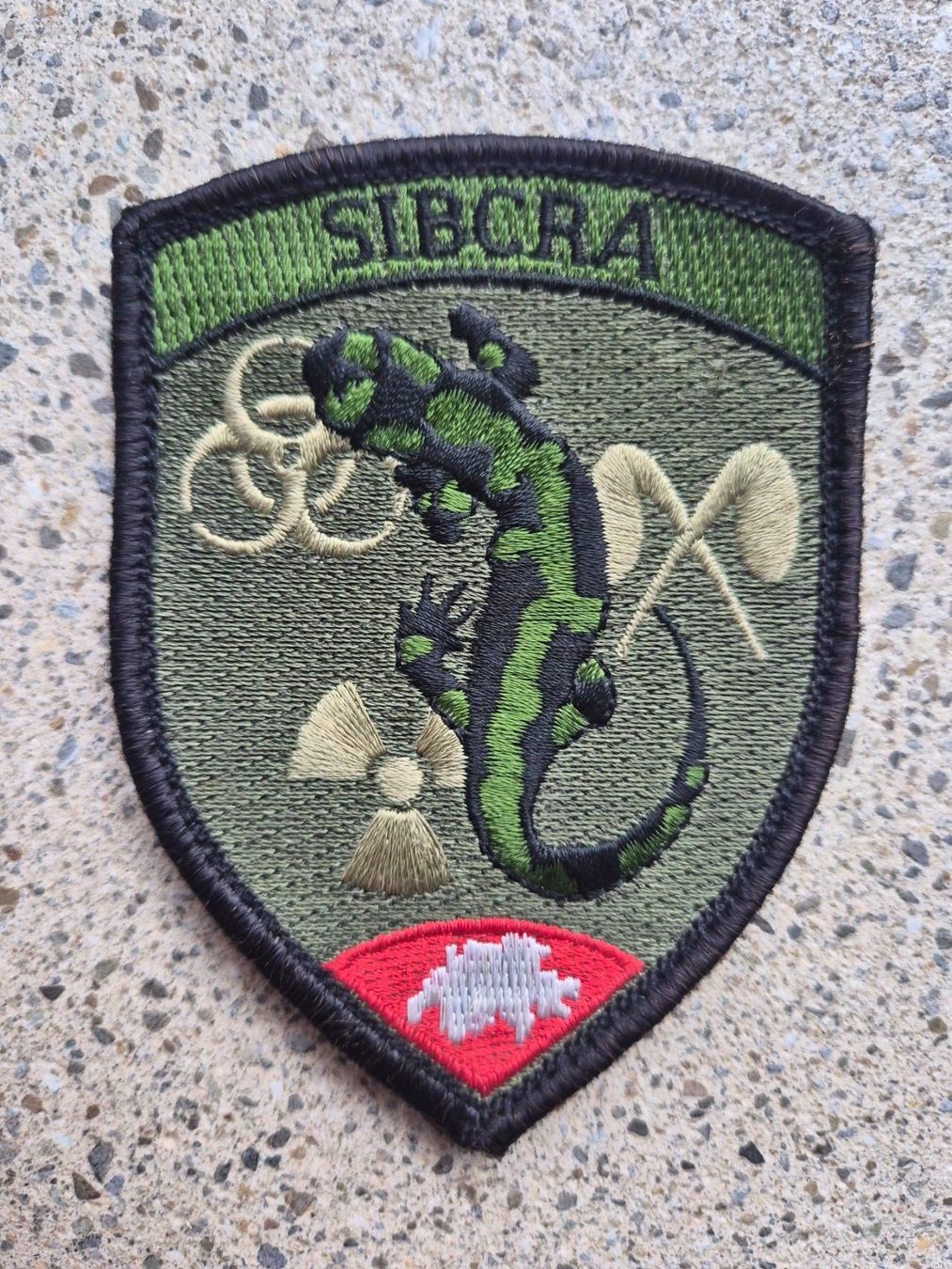 Schweizer Armee Placchette & Badge: *** Badge ABC / NBC mit klett *** – Nuovo e nell'imballaggio originale da Riedholz venduto da fr_sIruP
