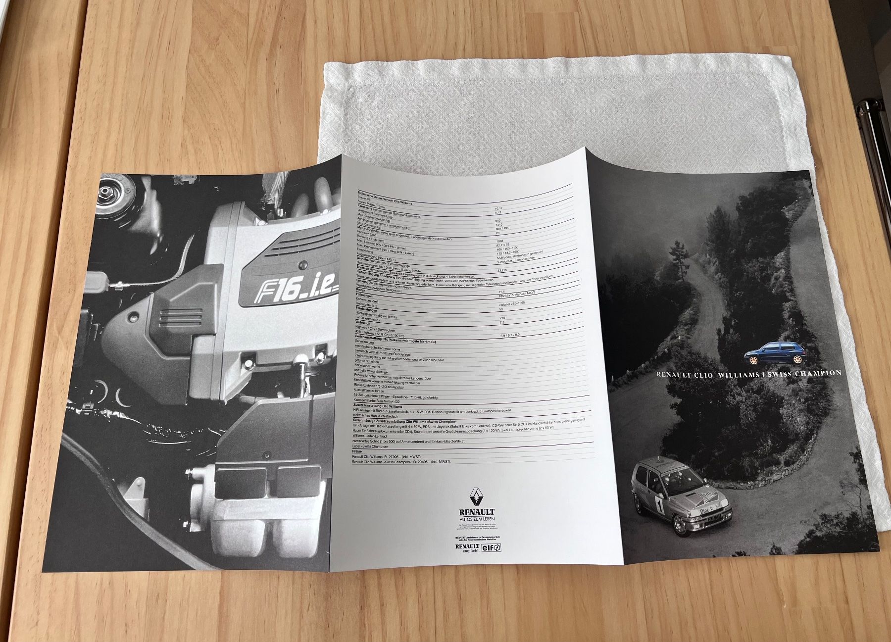 Renault Dokumente: RENAULT CLIO WILLIAMS / SWISS CHAMPION – Neu (gemäss Beschreibung) aus Münchenbuchsee von Volver64 2