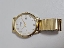 Armbanduhr Christ goldfarben mit Datum 
