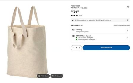 IKEA Wäschesack PURRPINGLA
