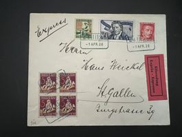 Expressbrief mit Aushilfstempel Zollikon 1928  (V575)
