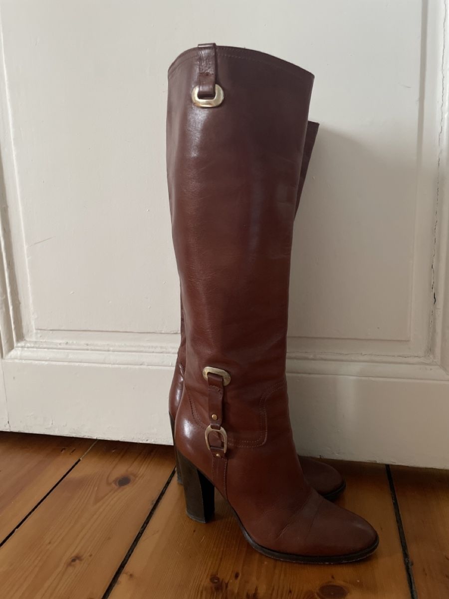 Scarpe da donna: Italian leather boots/size 38/10cm heels – Usato da Genève venduto da iimon3