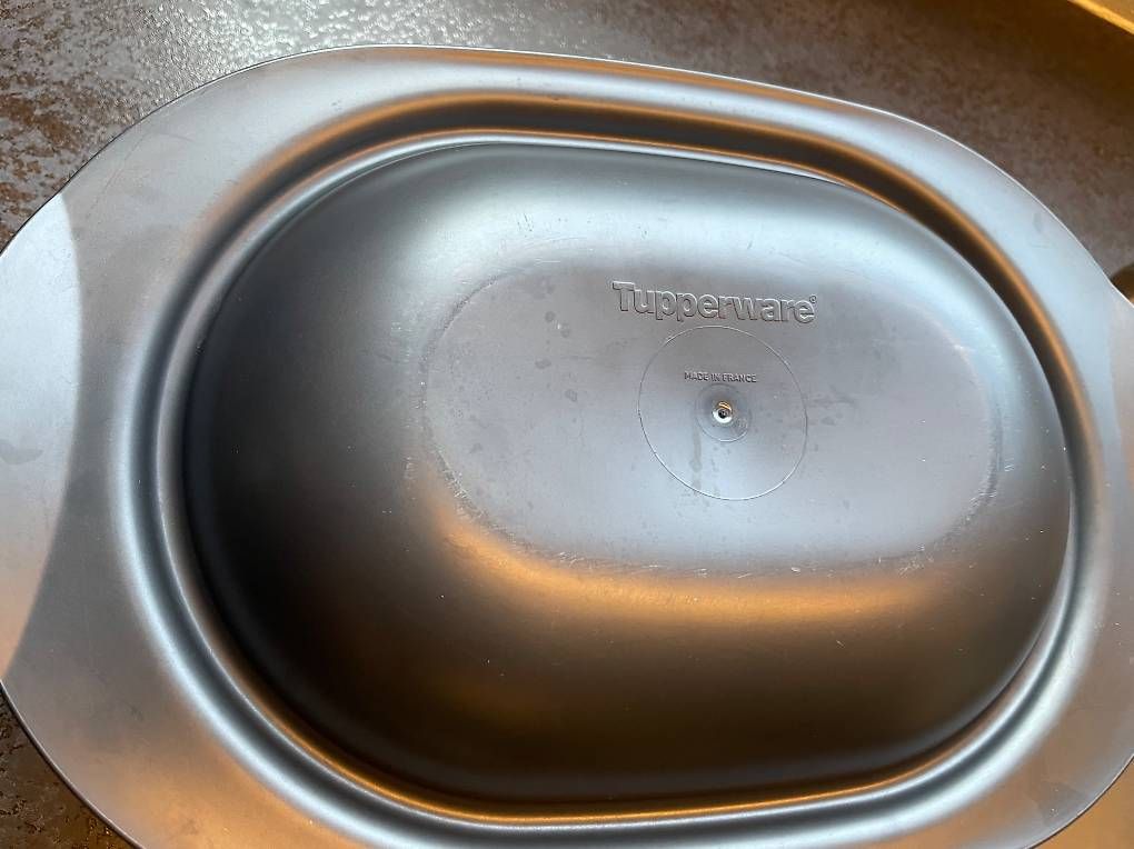 Tupperware Backformen: Tupperware Auflaufform oval graumeliert guter Zustand – Gebraucht aus Elsau von manitou01 1