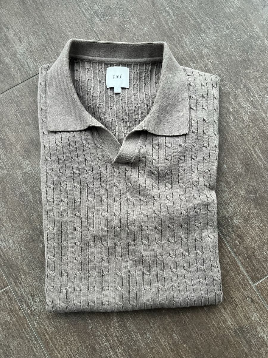 Magliette Polo: Strickpoloshirt Paul Kabelmuster Gr. L Kurzarmpullover – Usato da Gutenswil venduto da Freetibet1