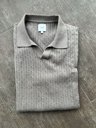 Strickpoloshirt Paul Kabelmuster Gr. L Kurzarmpullover