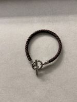 Bracciale Hermès Glénan H in pelle intrecciata marrone 