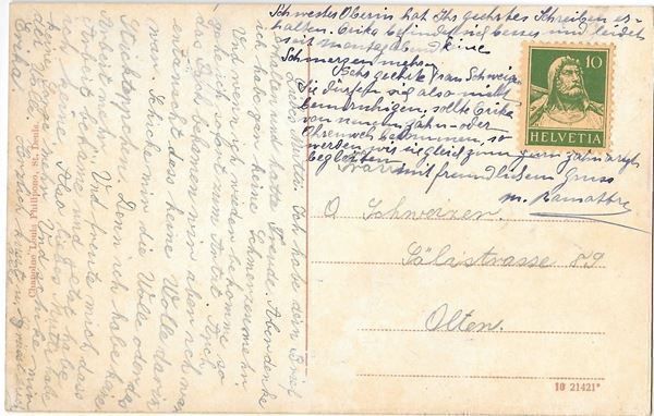 Ansichtskarten: Châtel St. Denis Institut Villard – Gebraucht aus Olten von clotaldi 1