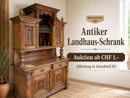 Antiker Landhaus Buffetschrank Holz massiv Auktion ab CHF 1.