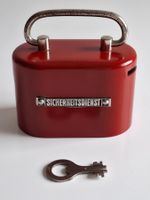 Alte Vintage Spardose Sicherheitsdienst mit Schlüssel