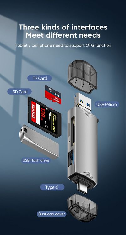 Pen Drive Kootion 256 GB USB-C + USB-A 3.0 – OTG 2 In 1 Per Android, Mac E PC