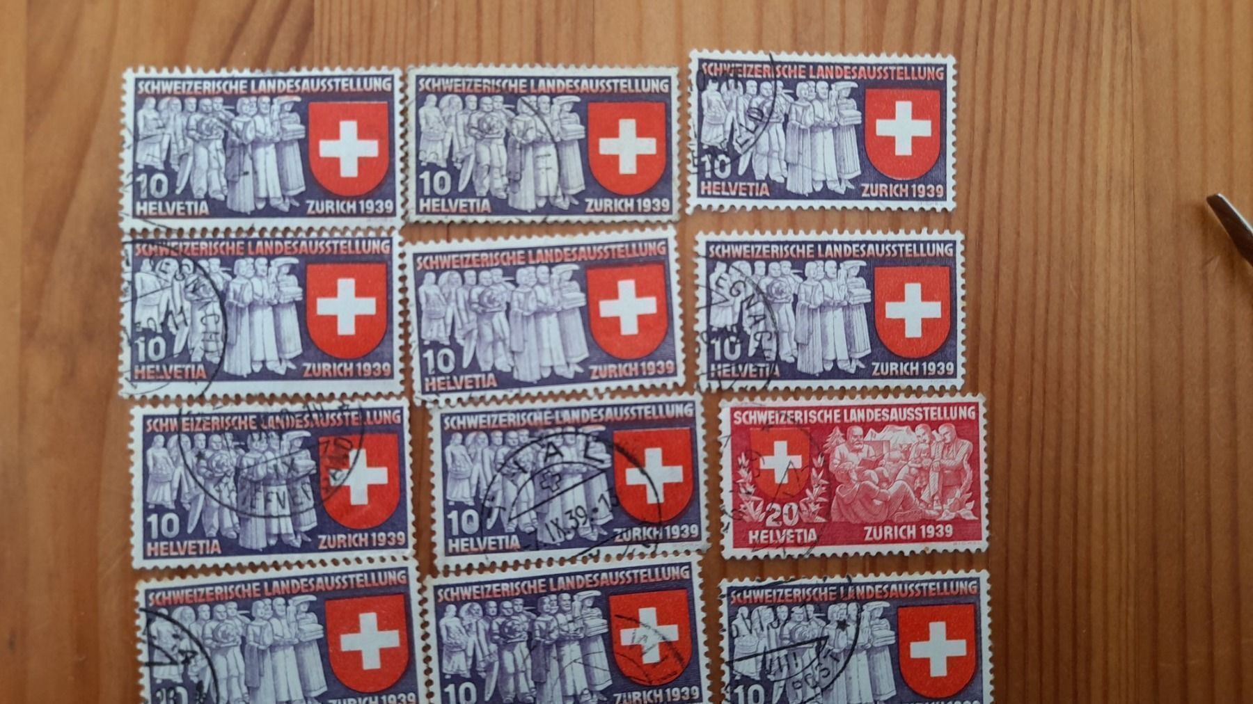 Alle Briefmarken: Schweizerische Landesausstellung 1939 – Gebraucht aus Balgach von SIMEON27 3