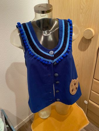 Fasnachts - Gilet  blau-schwarz