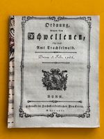 Ordnung wegen den Schwellenen für das Amt Trachselwald 1766