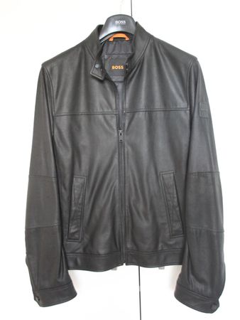 Tolle Lederjacke Hugo Boss Orange neu, feines Ziegenleder 50