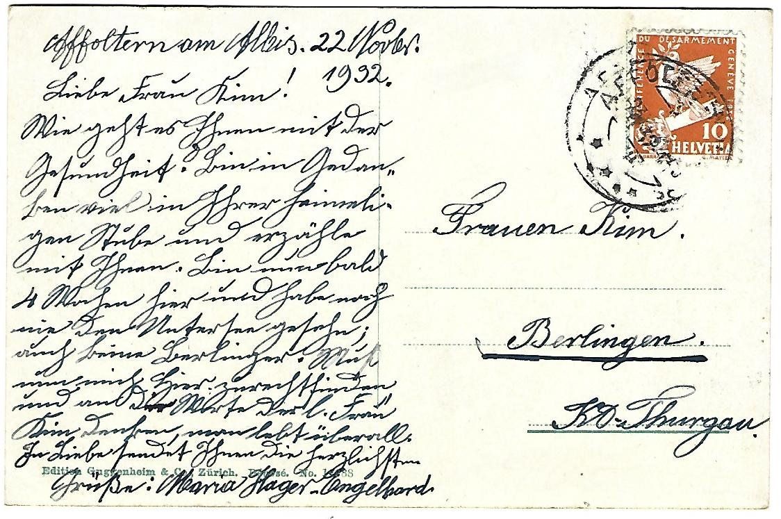 Cartoline postali: Affoltern a. A. Rest. zur Bierhalle – Usato da Wetzikon ZH venduto da Brulu100 1