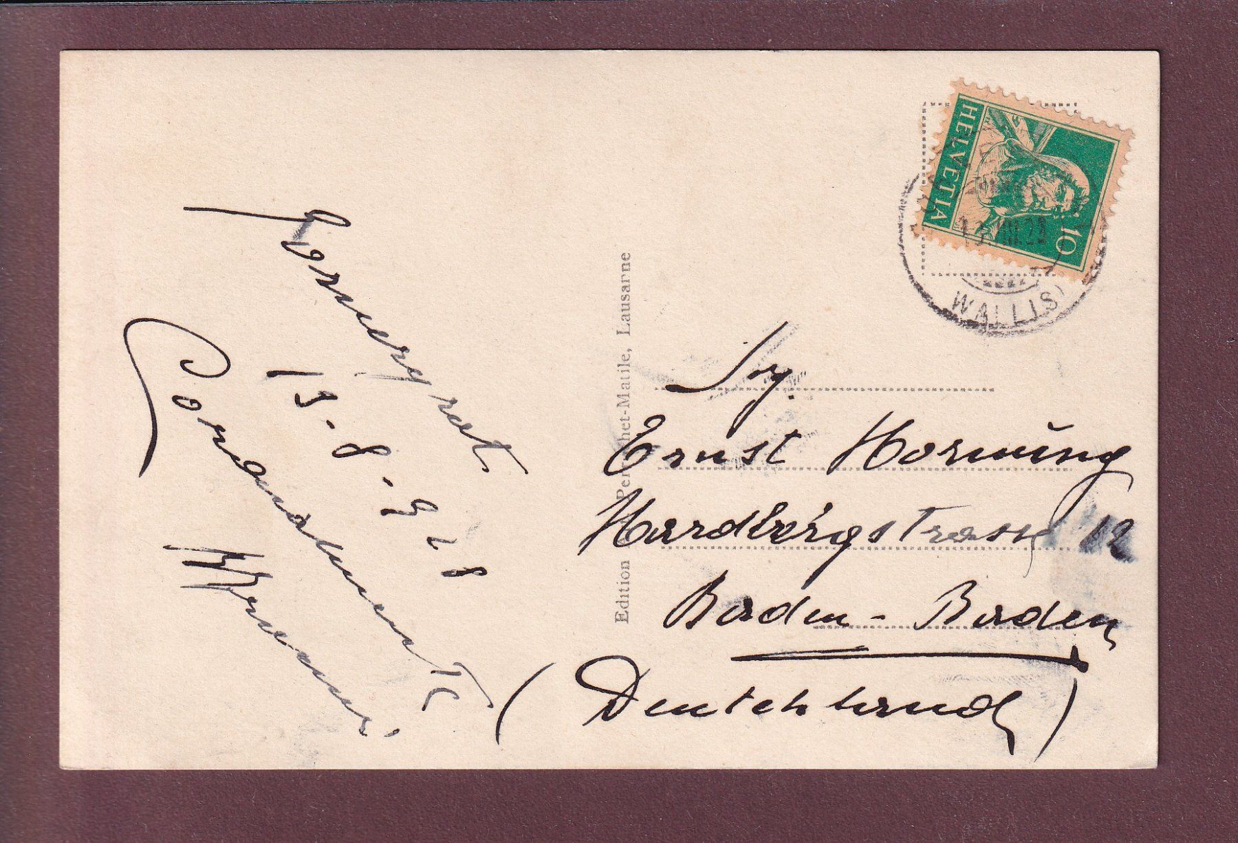 Cartoline postali: GORNERGRAT - Bahnhof - 1929 – Usato da Pully venduto da nicecards 1
