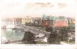 uralte Ansichtskarte VICTORIA - handcoloriert- HOTEL EMPRESS
