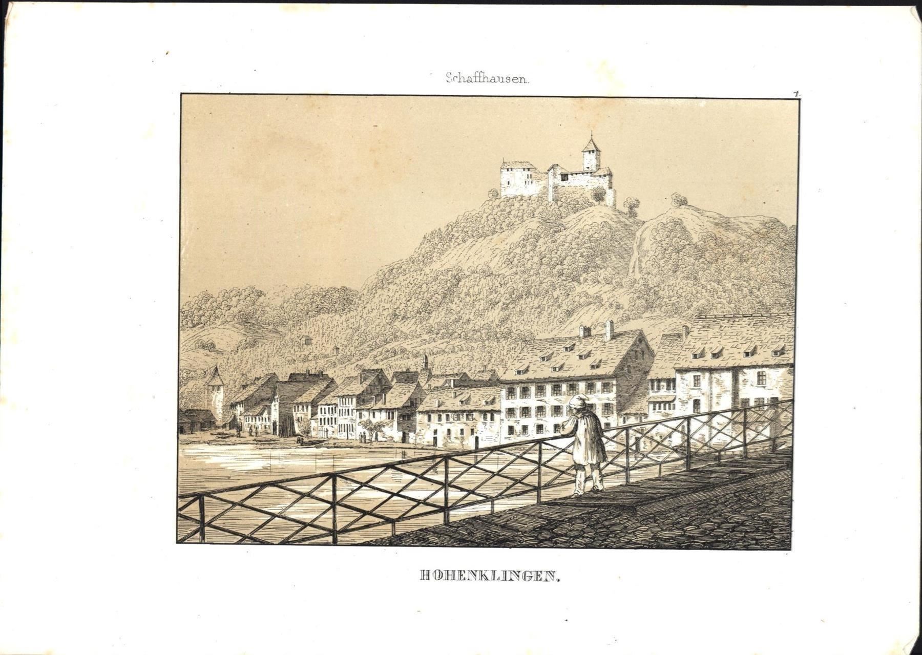 Incisioni: Stein am Rhein von Wagner 1840 – Usato da Rafz venduto da Helvet32