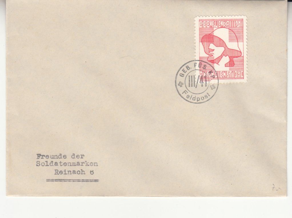 Tutti i francobolli: Infanterie Wi 327 auf Brief – Usato da Bürglen TG venduto da StampGraf