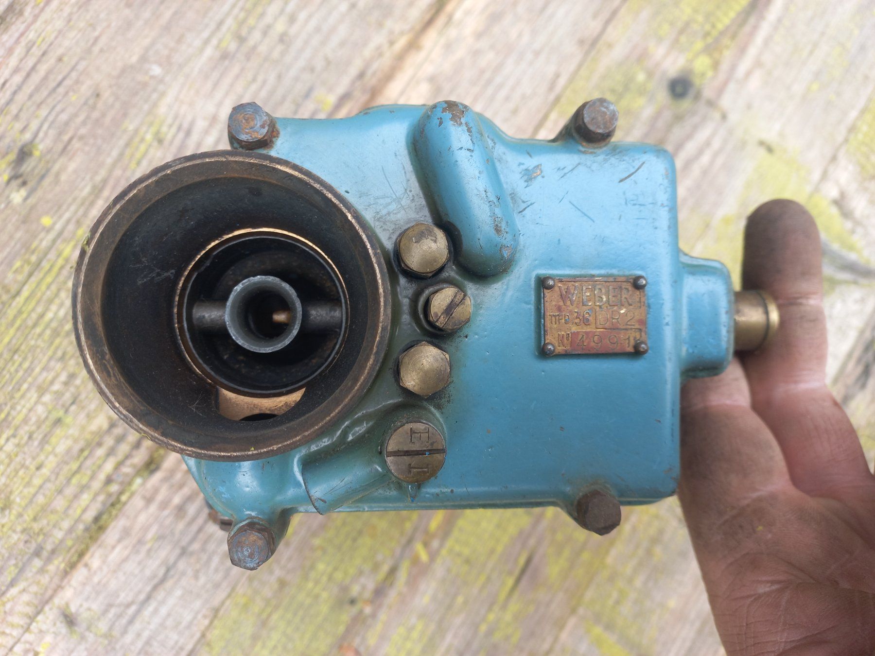 Tutti pezzi di ricambio auto: rarer Oldtimer Messing / Bronze Vergaser WEBER Tipo 36 DR 2 – Usato da Dulliken venduto da Dullikenlerchclassic 5