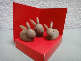 Puppenhauszubehör, Hasen, 3 Stück