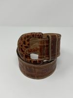 Gürtel Leder krokoprägung L 100 braun made in Italy