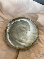 8 Handgemachte Japanische Keramikteller Grün/Weiss