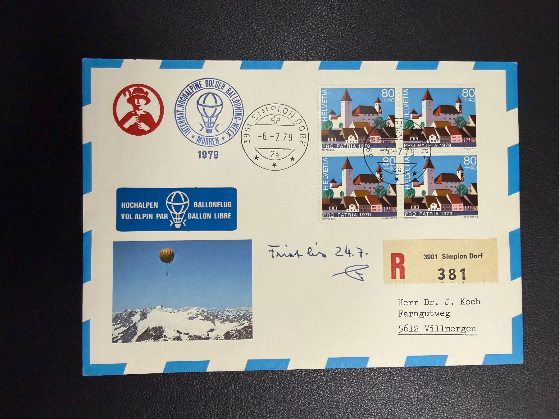 Tutti i francobolli: Hochalpen Ballonflug 1979 – Usato da oberrüti venduto da jeanmei