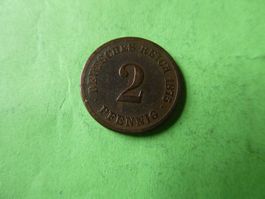 Dt. Reich 1875 G, 2 Pfennig