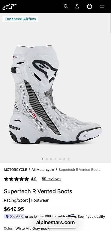 Scarpe da uomo: Alpinstars Supertech R Vented Boots – Nuovo e nell'imballaggio originale da Düdingen venduto da Janis_Siffert 1