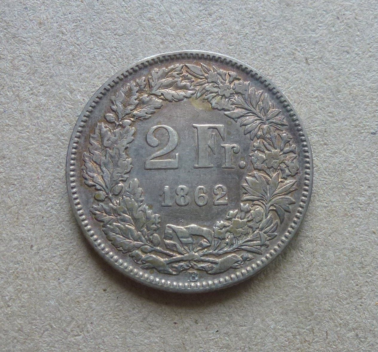 Tutti le monete: ++ 2.- Franken 1862, gute Erhaltung – Usato da Walkringen venduto da Casablanca777