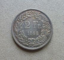 ++ 2.- Franken 1862, gute Erhaltung