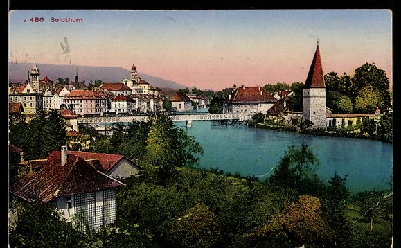 Ansichtskarten: Solothurn, Stadtansicht mit Fluss, Brüc – Gebraucht aus Berlin von bartko-reher
