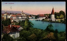 Solothurn, Stadtansicht mit Fluss, Brüc