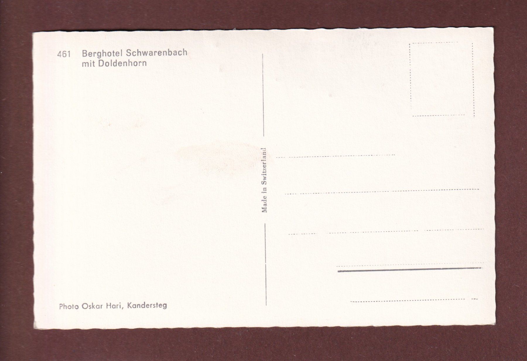 Cartes postales: Berghotel SCHWARENBACH - Doldenhorn – D'occasion à Pully par nicecards-shop 1