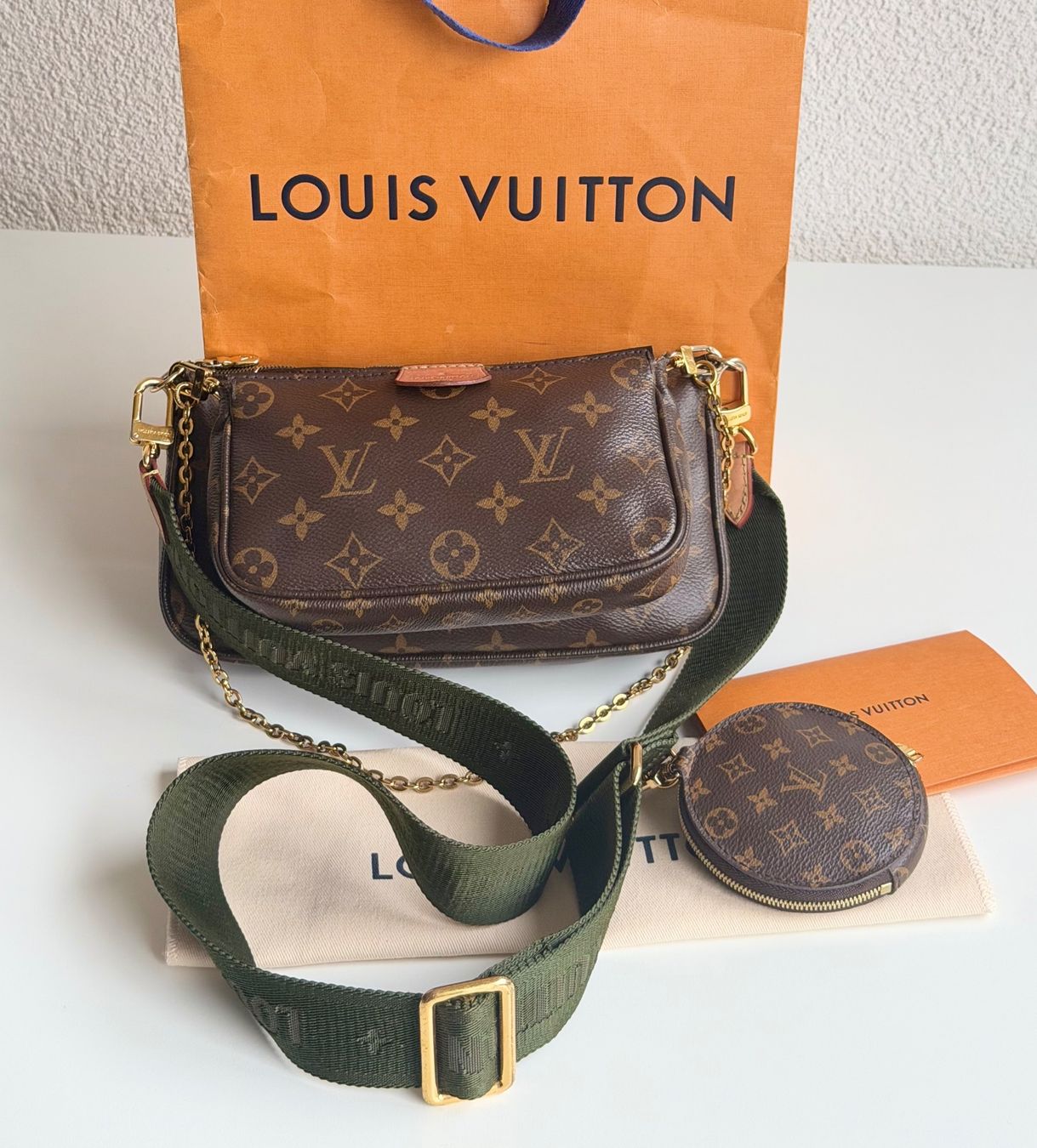 Louis Vuitton Borse da donna: Louis Vuitton Multipochette Khaki – Usato da Reinach AG venduto da RobbisB 4