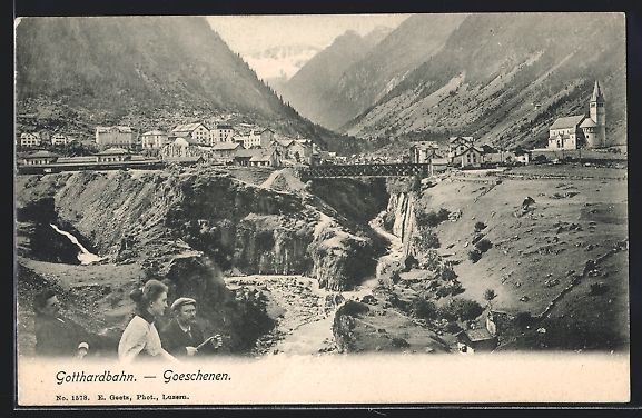 Cartes postales: Goeschenen, Leute an der Gotthardbahn, u – D'occasion à Berlin par bartko-reher