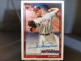 Topps Baseball Series 1 Jim Abbott on Card Auto L.A. Angels