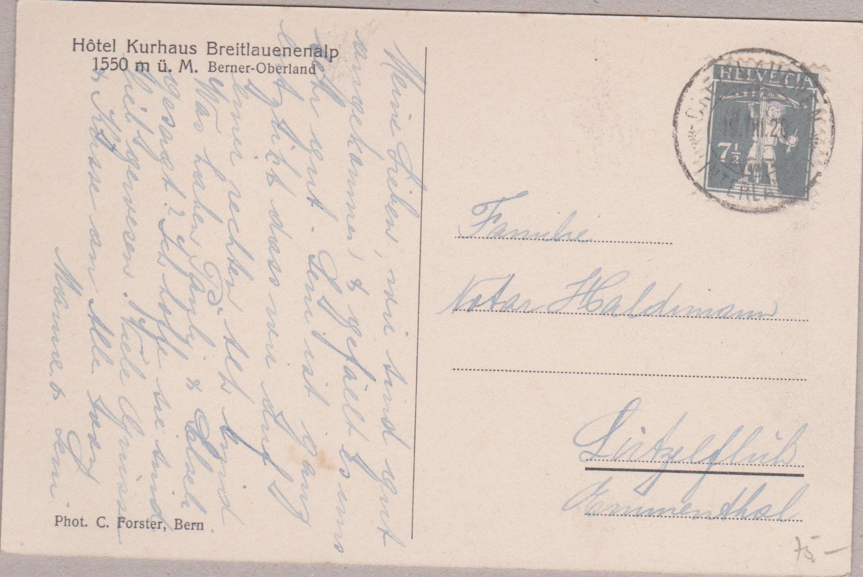 Cartes postales: Breitlauenen, 1927 – D'occasion à Spiez par Niesen20 1